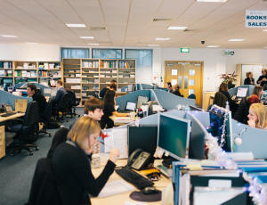 Taylor & Francis colleagues working at their desks in Informa's Milton Park office